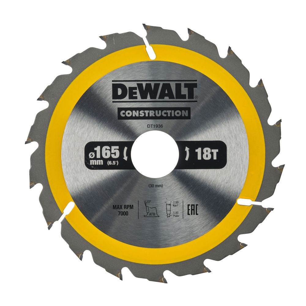Диск пильный по дереву DEWALT CONSTRUCTION, 165х30х1.5 мм (DT1936-QZ)