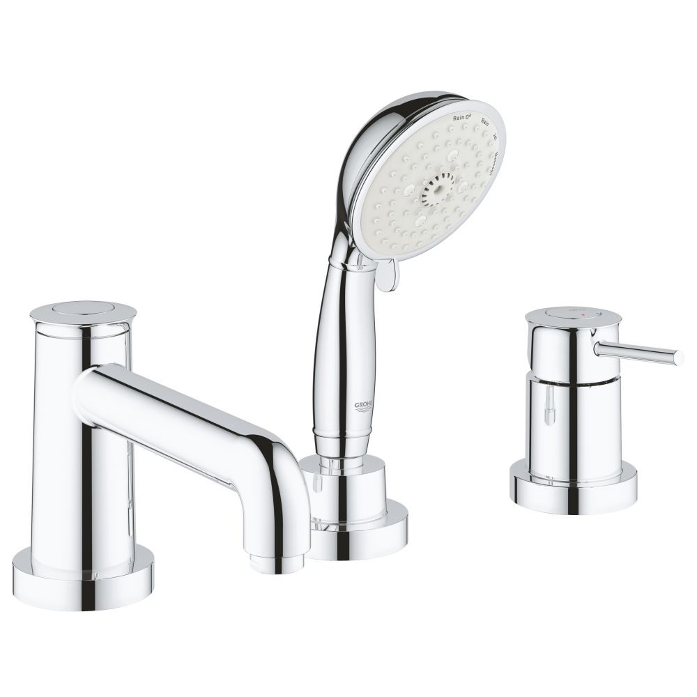 Смеситель для ванны GROHE BauClassic на 3 отверстия, на край ванны, хром (2511800A)