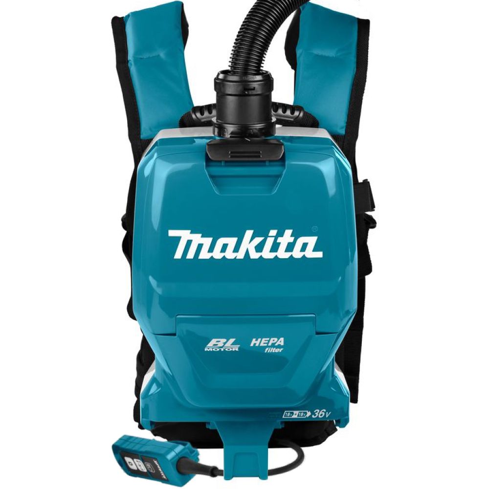 Аккумуляторный ранцевый пылесос Makita DVC261, 2х18 В, 2 л, с 2 АКБ 5 Ач, без ЗУ (DUST-KITM15)