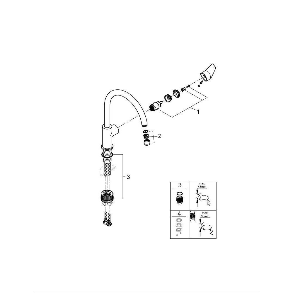 Смеситель для кухни GROHE BauEdge, хром (31367001)