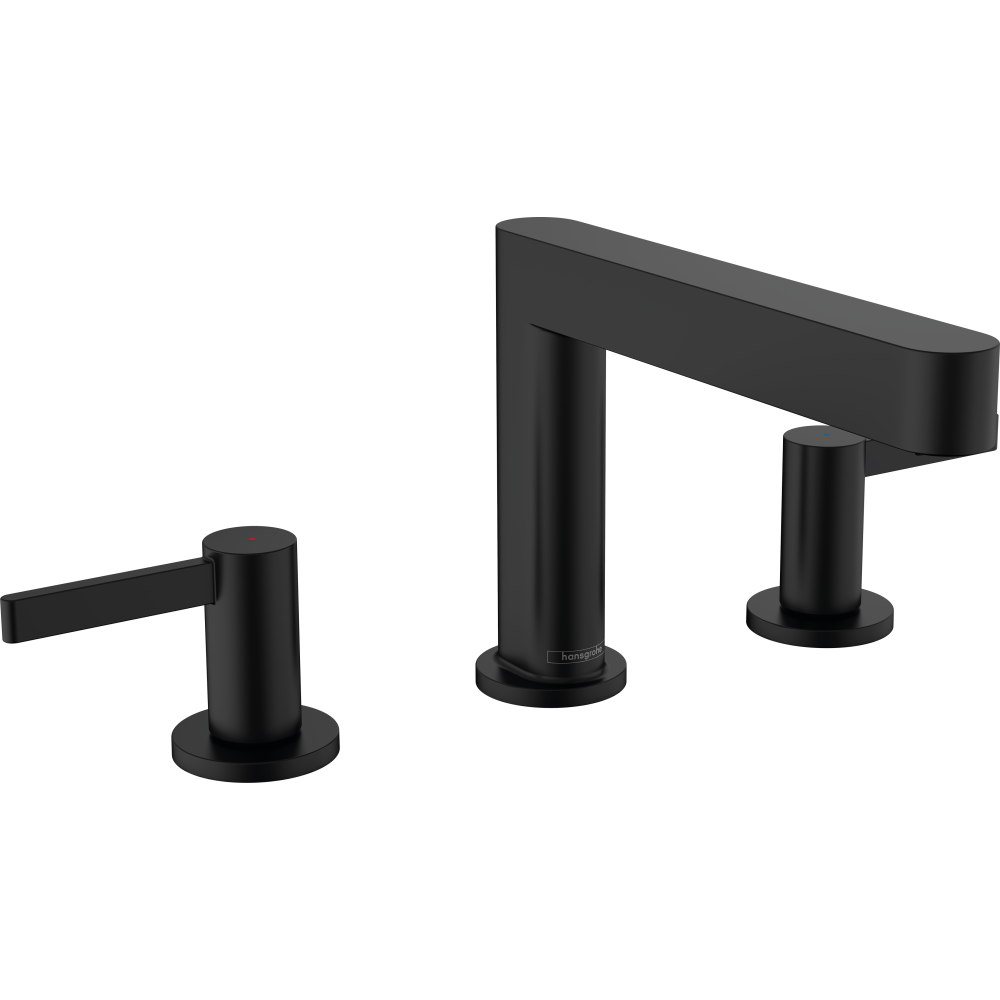 Смеситель для раковины hansgrohe Finoris 110, на 3 отверстия, со сливным клапаном Push-Open 76033670, матовый черный