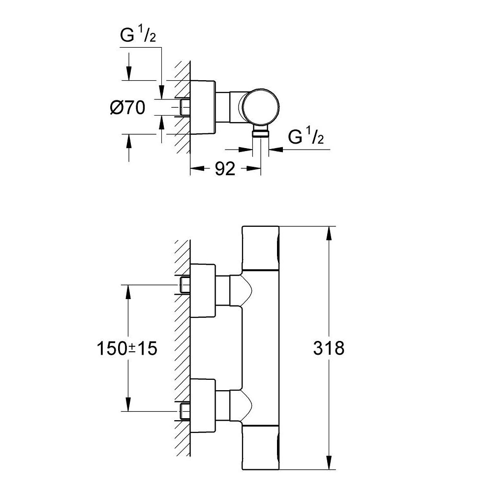 Термостат для душа GROHE Grohtherm 3000 Cosmopolitan, хром (34274000)