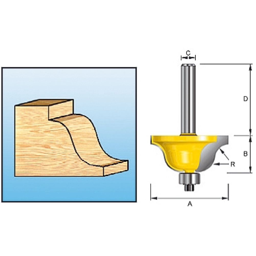 Фреза кромочная калевочная Makita внутр. радиус 3R 28x12x6x44x2T, D-09581