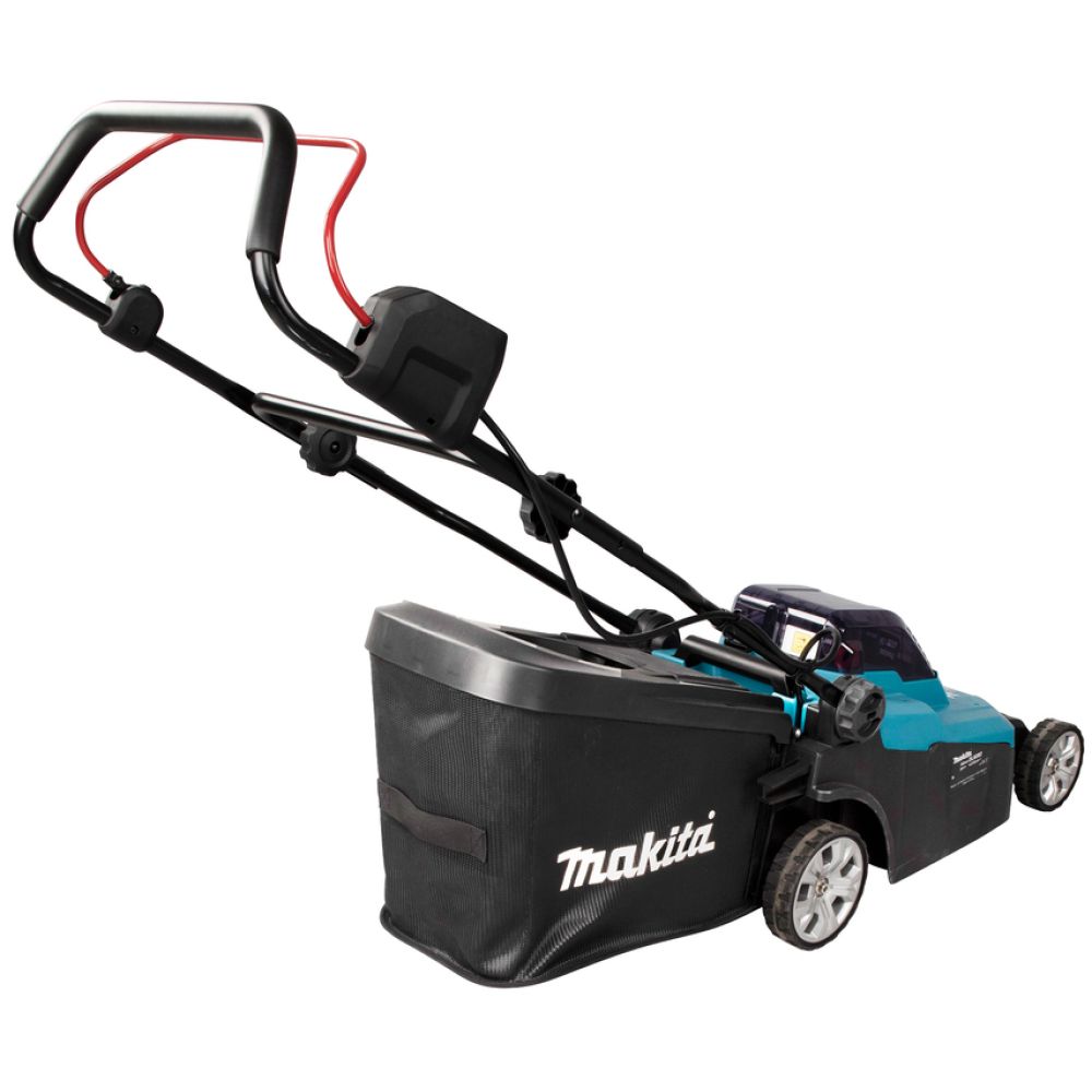 Аккумуляторный набор садовой техники Makita, 18 В: газонокосилка DLM382 + воздуходувка DUB362, с 2 АКБ 4 Ач и ЗУ