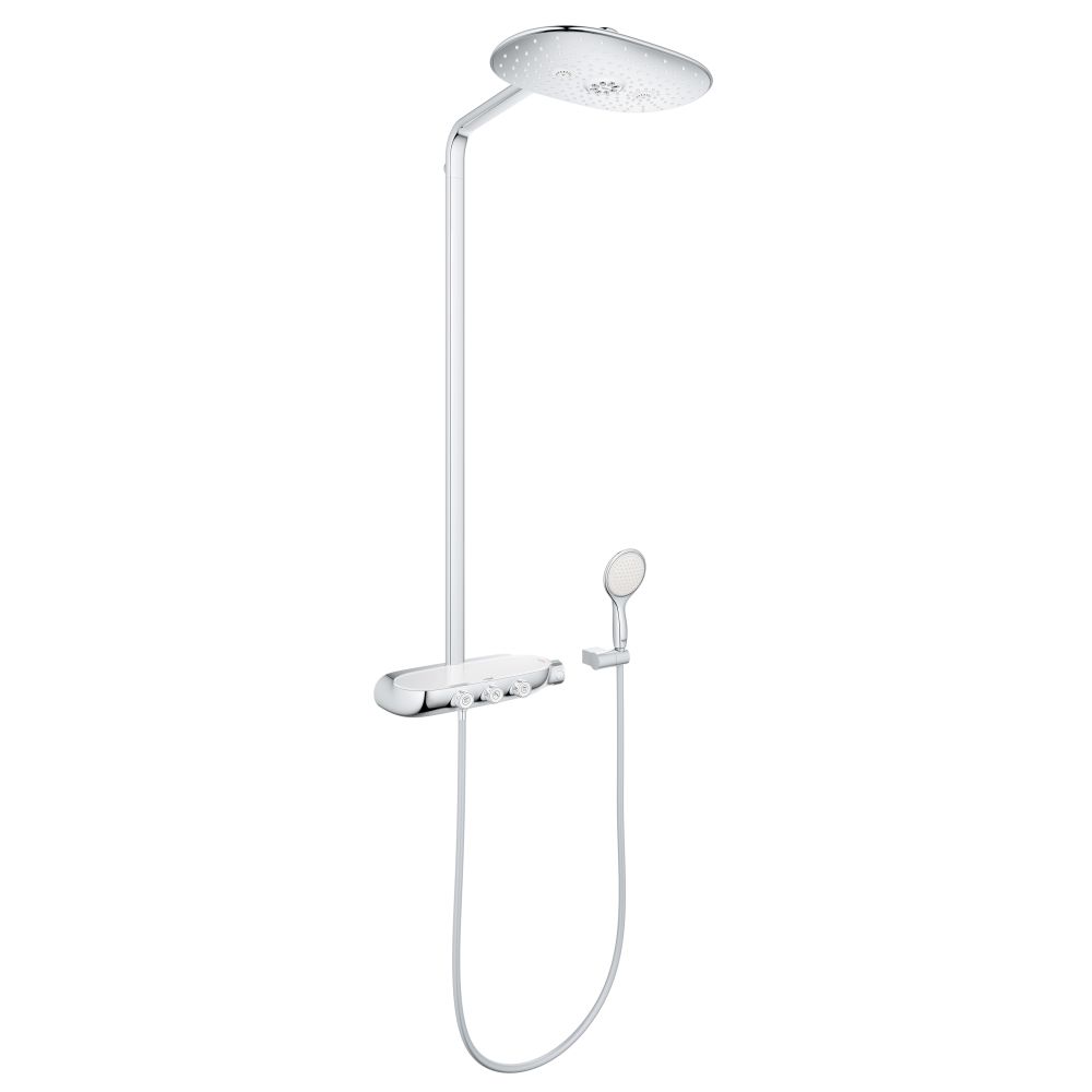 Душевая система с термостатом для настенного монтажа, GROHE Rainshower System SmartControl Duo 360, белая луна, (26250LS0)