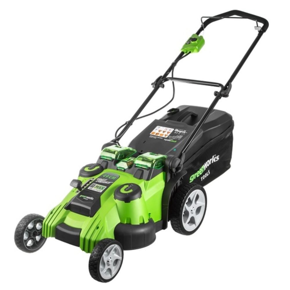 Аккумуляторная газонокосилка Greenworks TwinForce, 40 В, 49 см, 60 л, c АКБ 4 Ач и ЗУ, 2500207VB