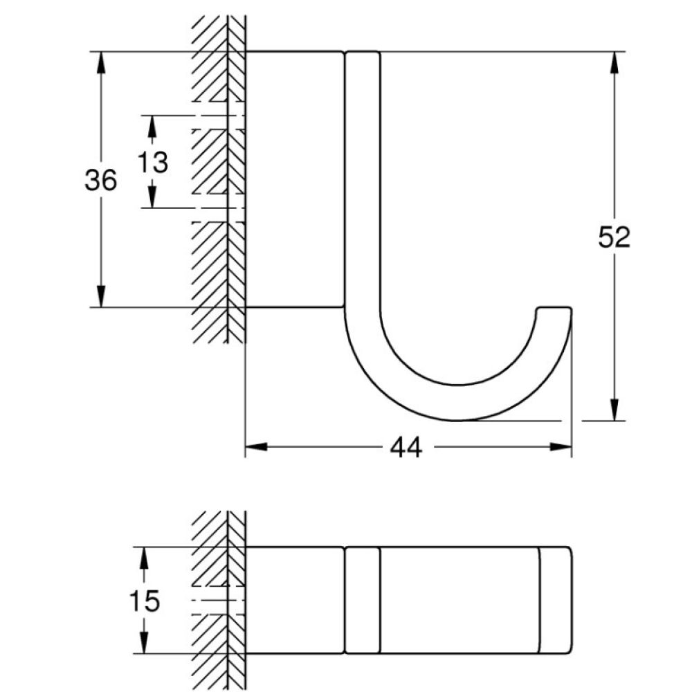 Крючок GROHE Selection, фантомный чёрный (41216KF0)