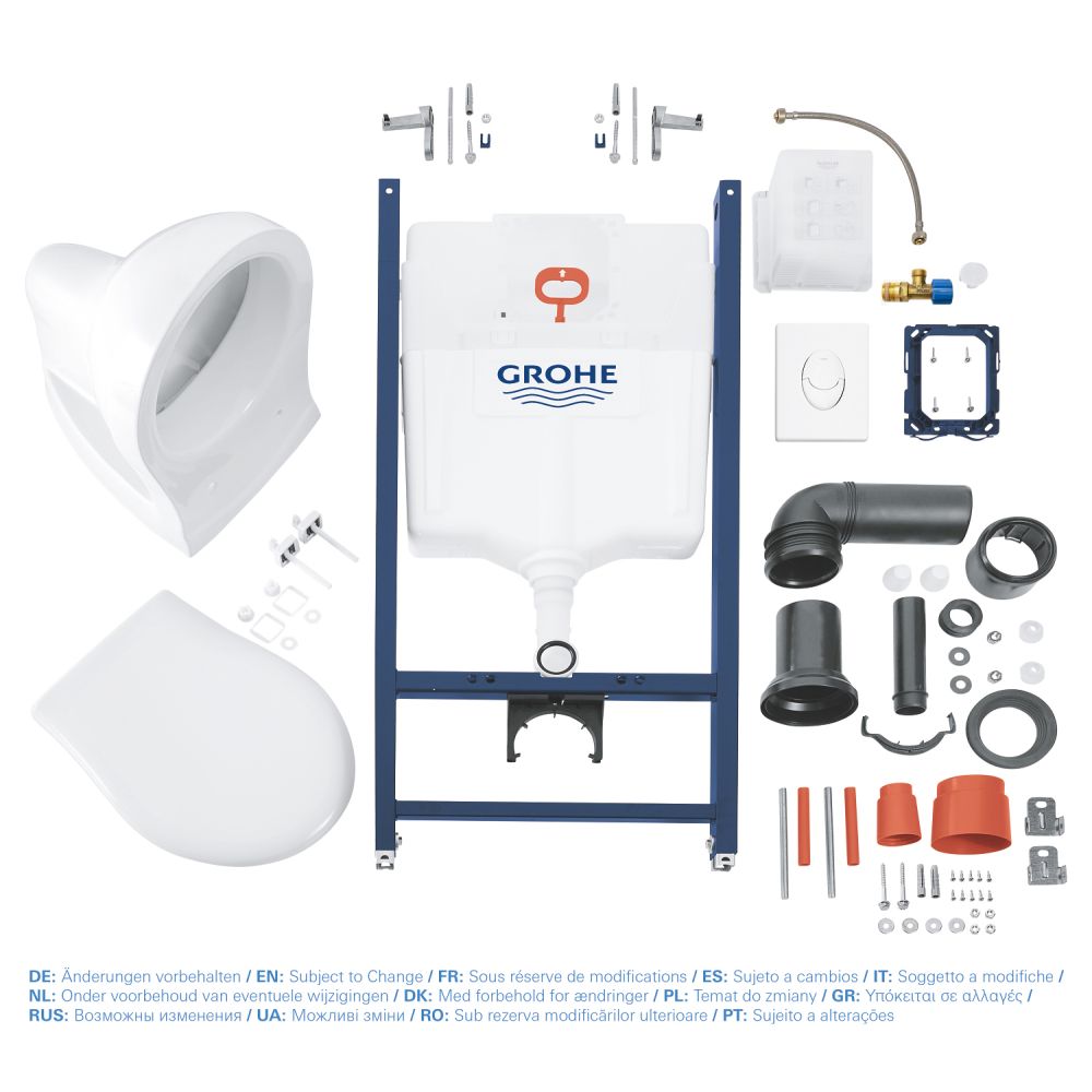 Комплект инсталляции GROHE Solido Compact 4 в 1 с подвесным унитазом Lecico Perth и сиденьем (39116000)