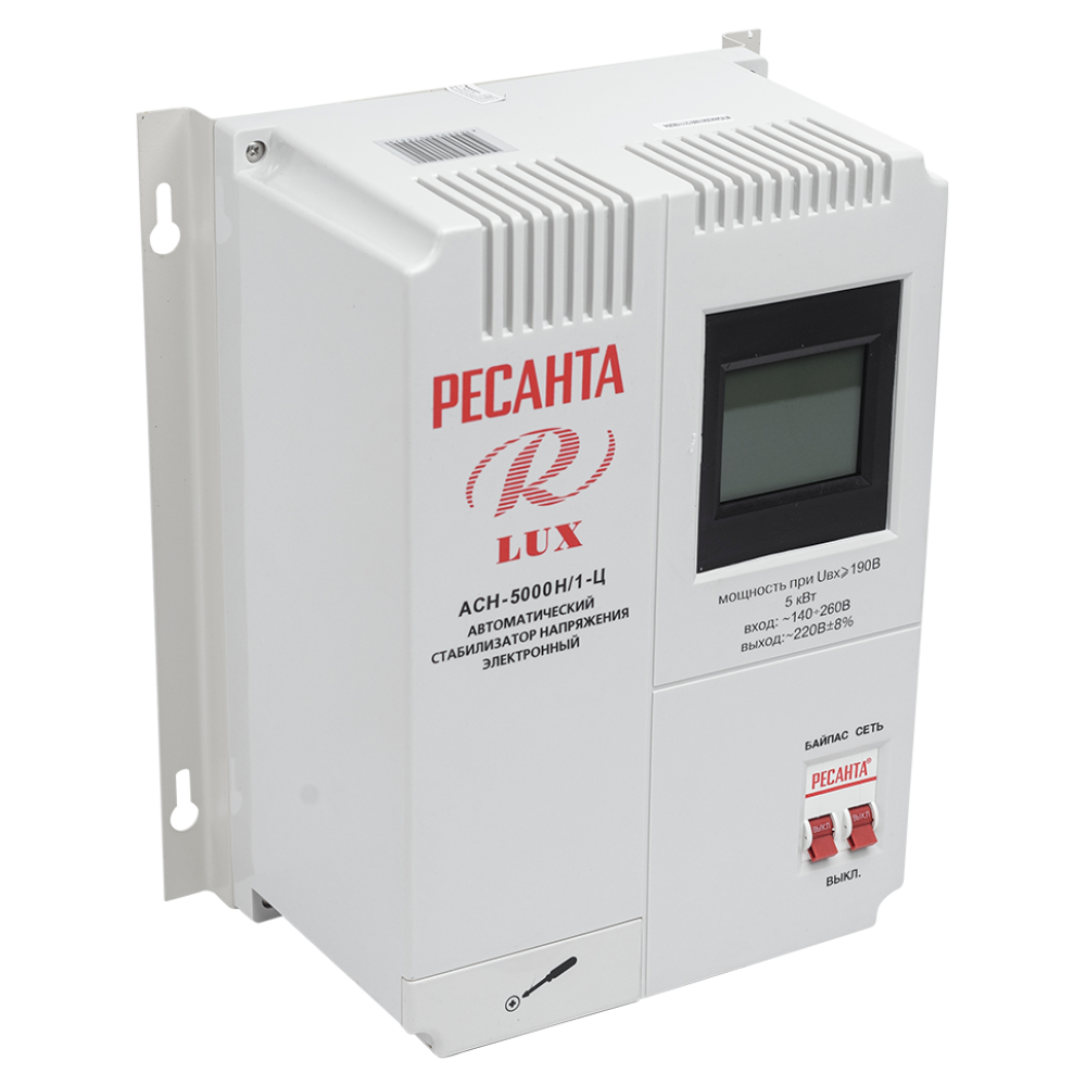 Стабилизатор напряжения Ресанта АСН-5000Н/1-Ц, однофазный, 5000 Вт, 63/6/16
