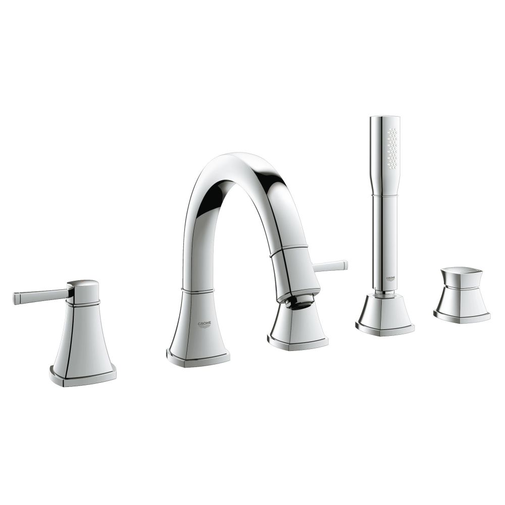 Смеситель для ванны GROHE Grandera двухвентильный, на 5 отверстий, на край ванны, хром (19919000)