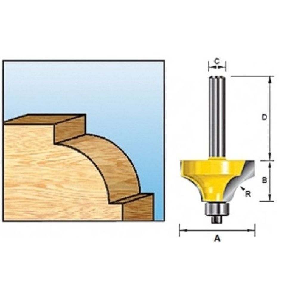 Фреза кромочная калевочная Makita внутр. радиус 31.75R 76, 2х38, 1х12х38х2Т, D-11396