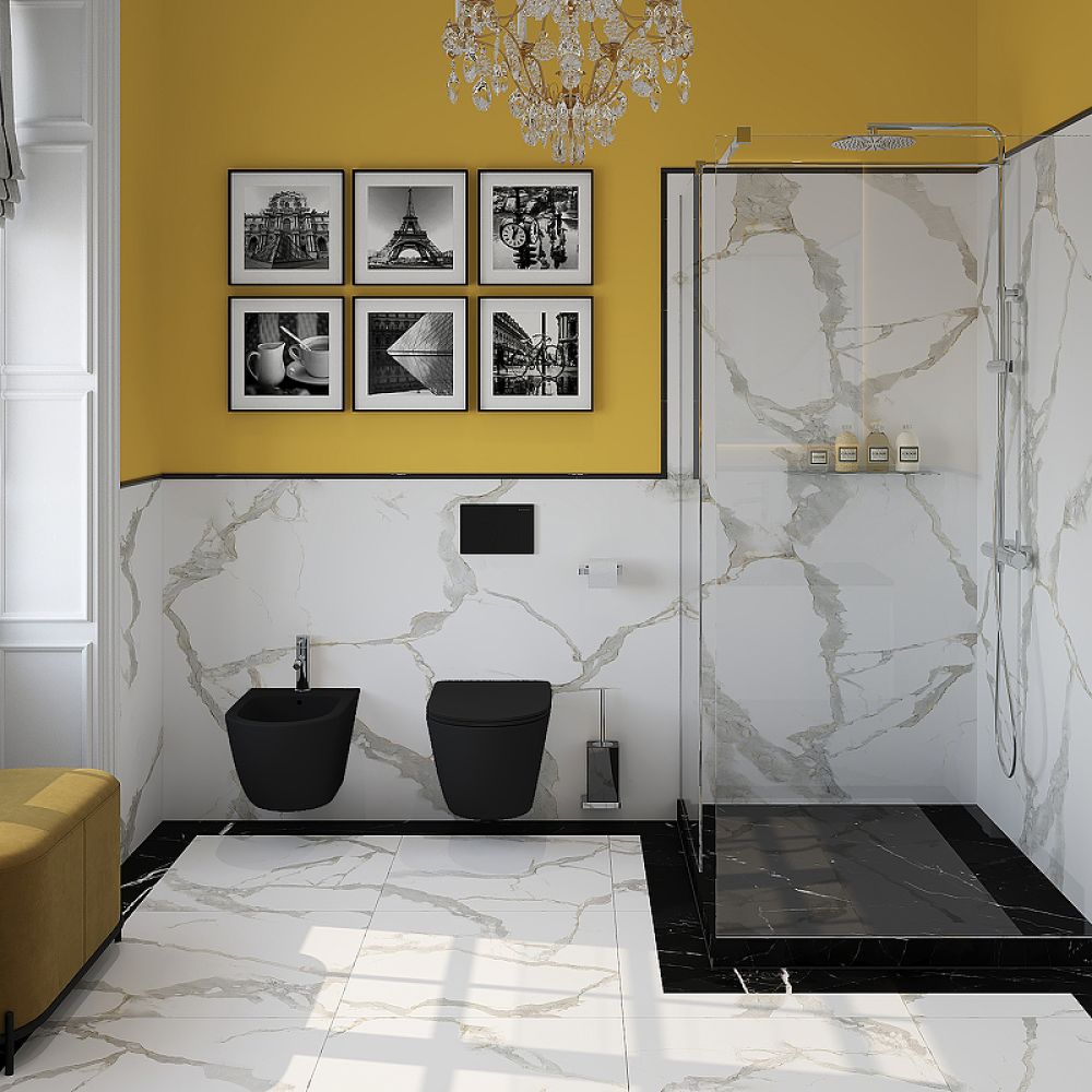 Унитаз подвесной Aqueduto OVO Plus 520*365 безободковый, сиденье с микролифтом, черный матовый (OVOT0240)