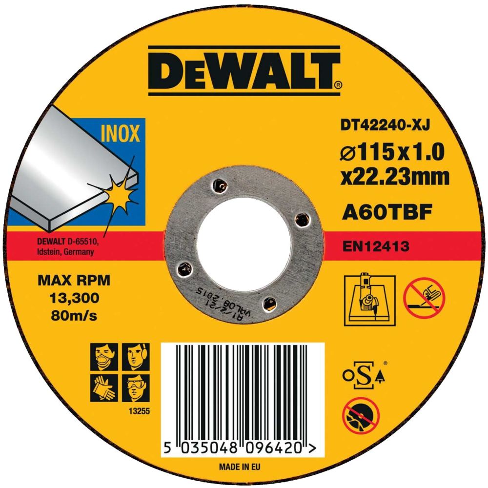 Диск отрезной DEWALT 115х22.23х1 мм (DT42240-XJ)