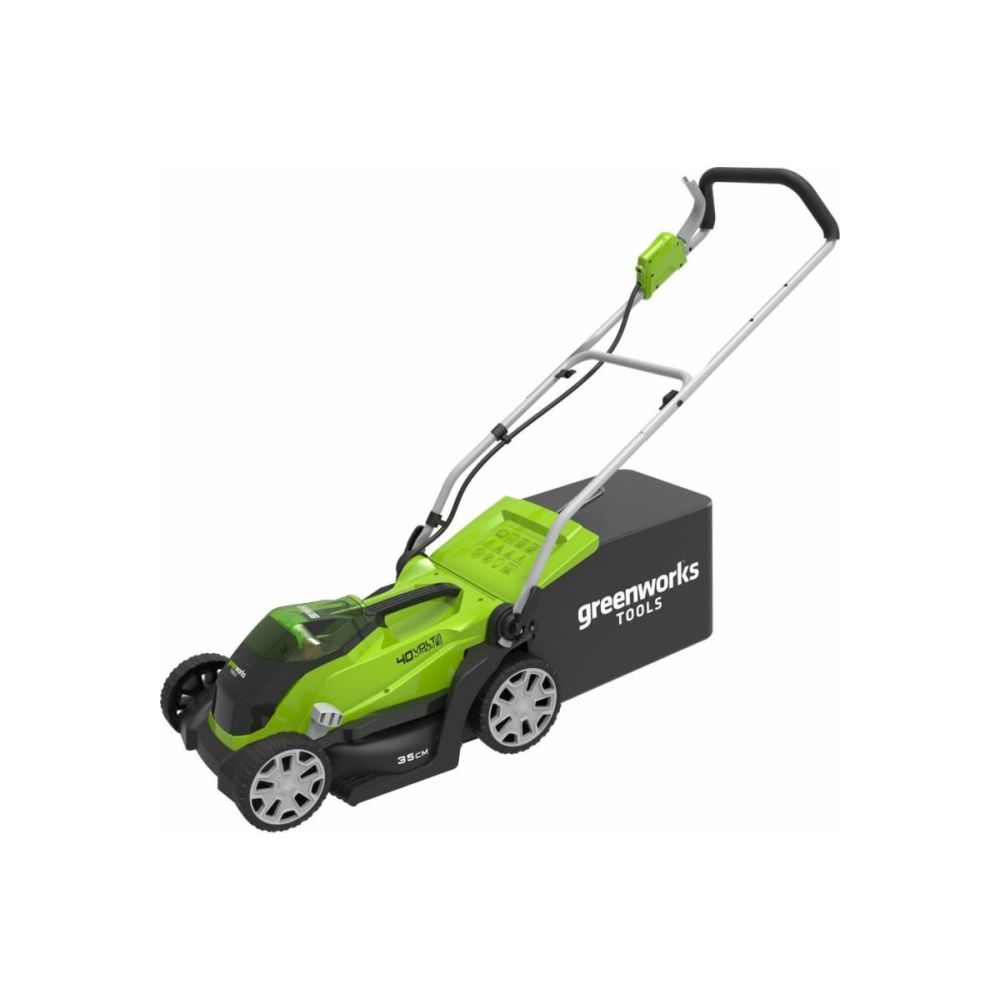 Аккумуляторная газонокосилка Greenworks, 40 В, 35 см, 40 л, c АКБ 2 Ач и ЗУ, 2501907UA