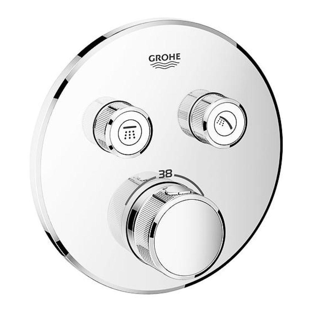 Внешняя часть термостата для душа GROHE Grohtherm SmartControl на 2 потребителя, круглая, хром (29119000)