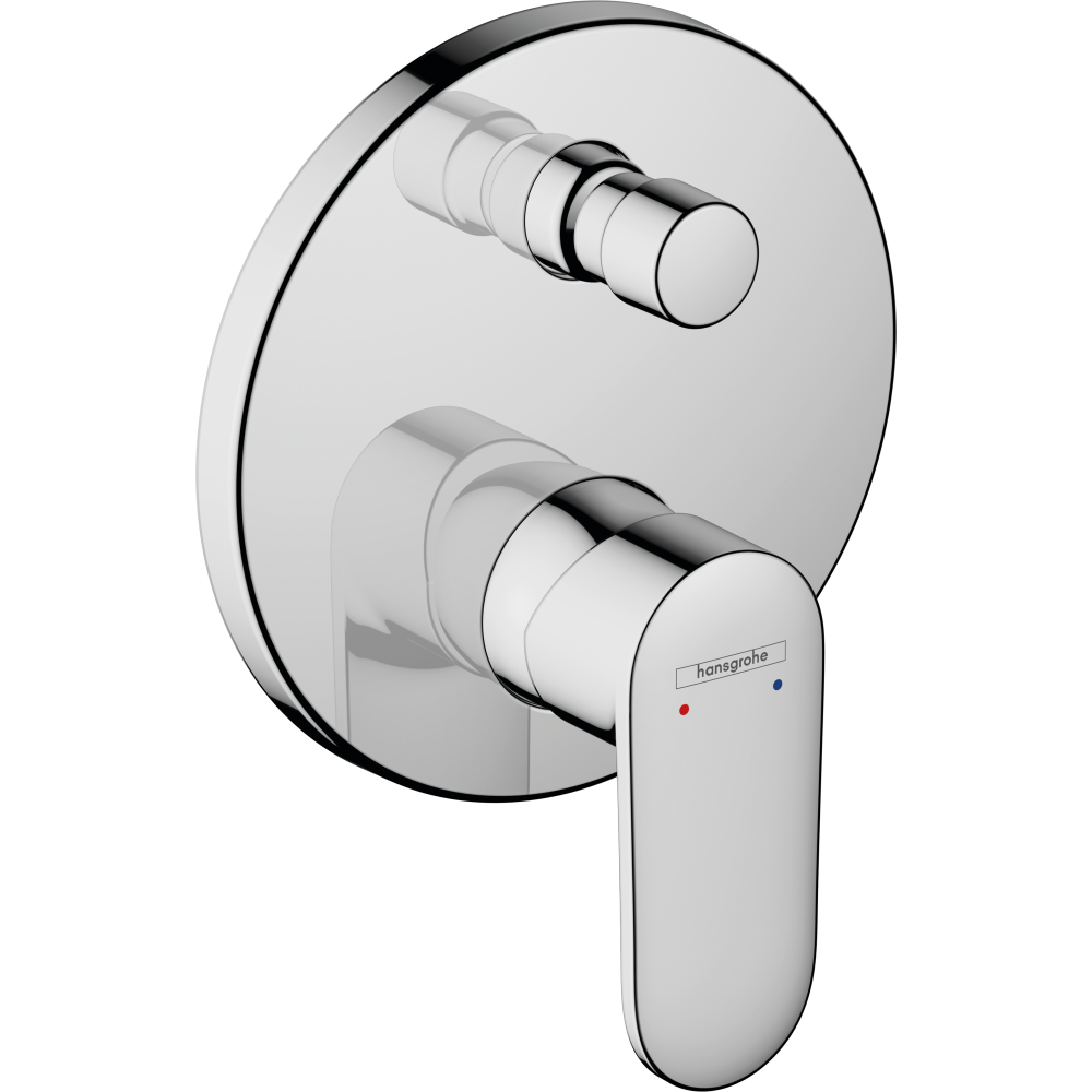 Внешняя часть смесителя для ванны hansgrohe Vernis Blend скрытого монтажа, со встроенной защитной комбинацией EN1717 71467000, хром