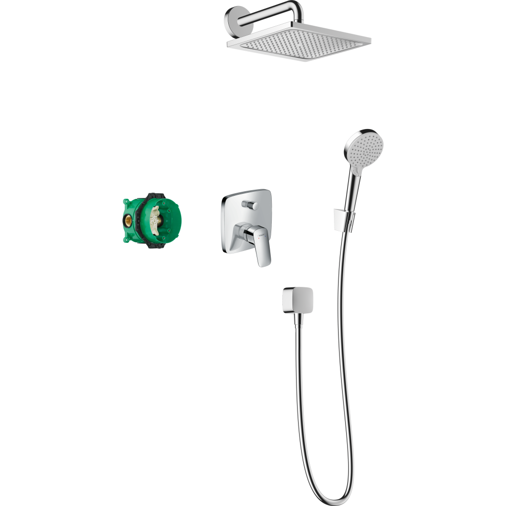 Душевая система hansgrohe Crometta E 240 1jet скрытого монтажа со смесителем 27957000, хром