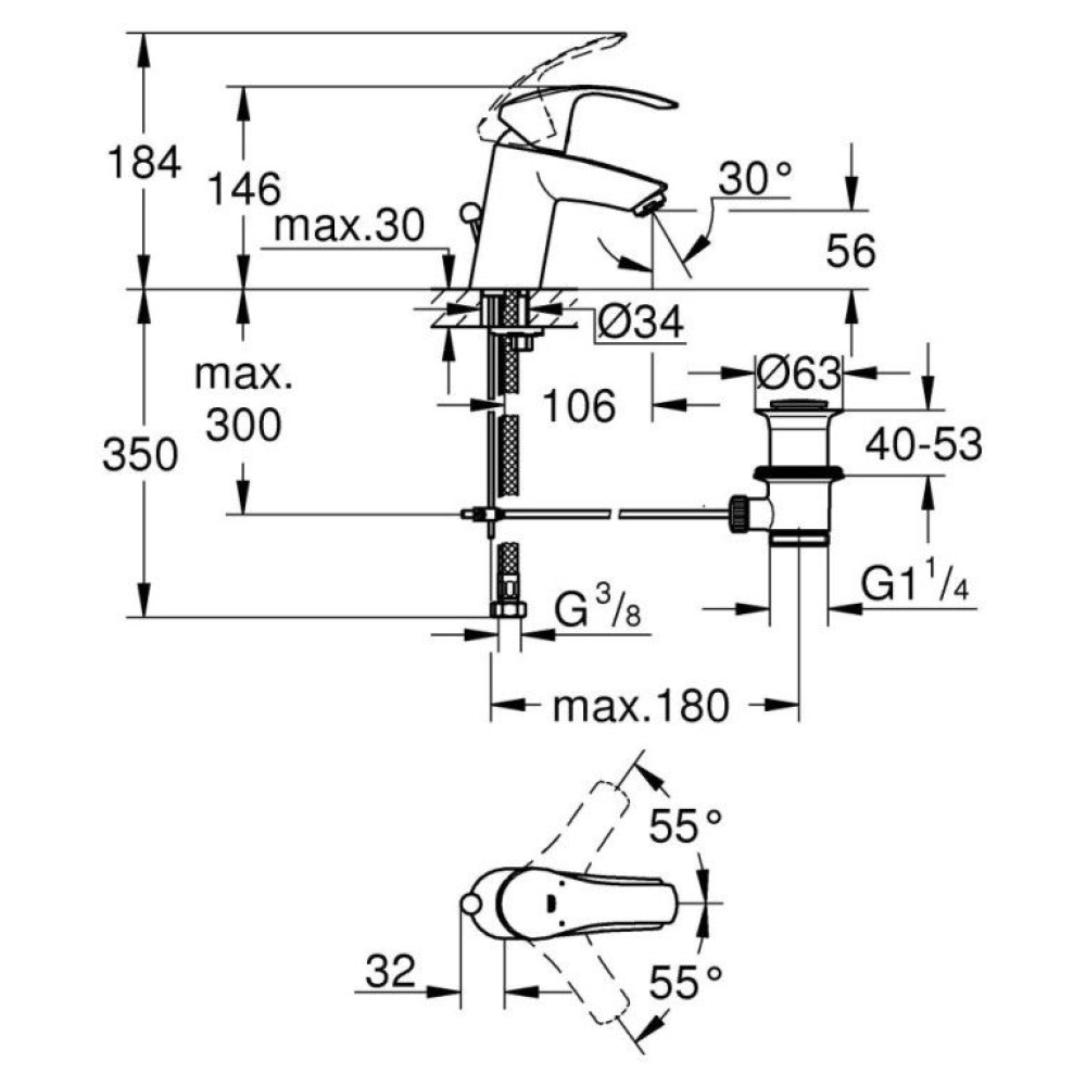 Готовый комплект для ванной комнаты GROHE Eurosmart (NB0039)