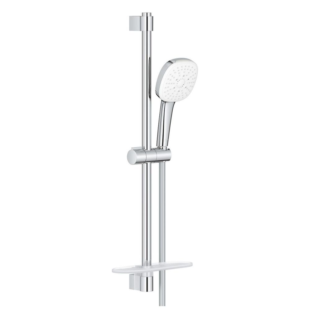 Душевой гарнитур GROHE Tempesta Cube 110 с мыльницей, 3 режима струи, душевая штанга 600 мм, 13,5 л/мин, хром (27929003)