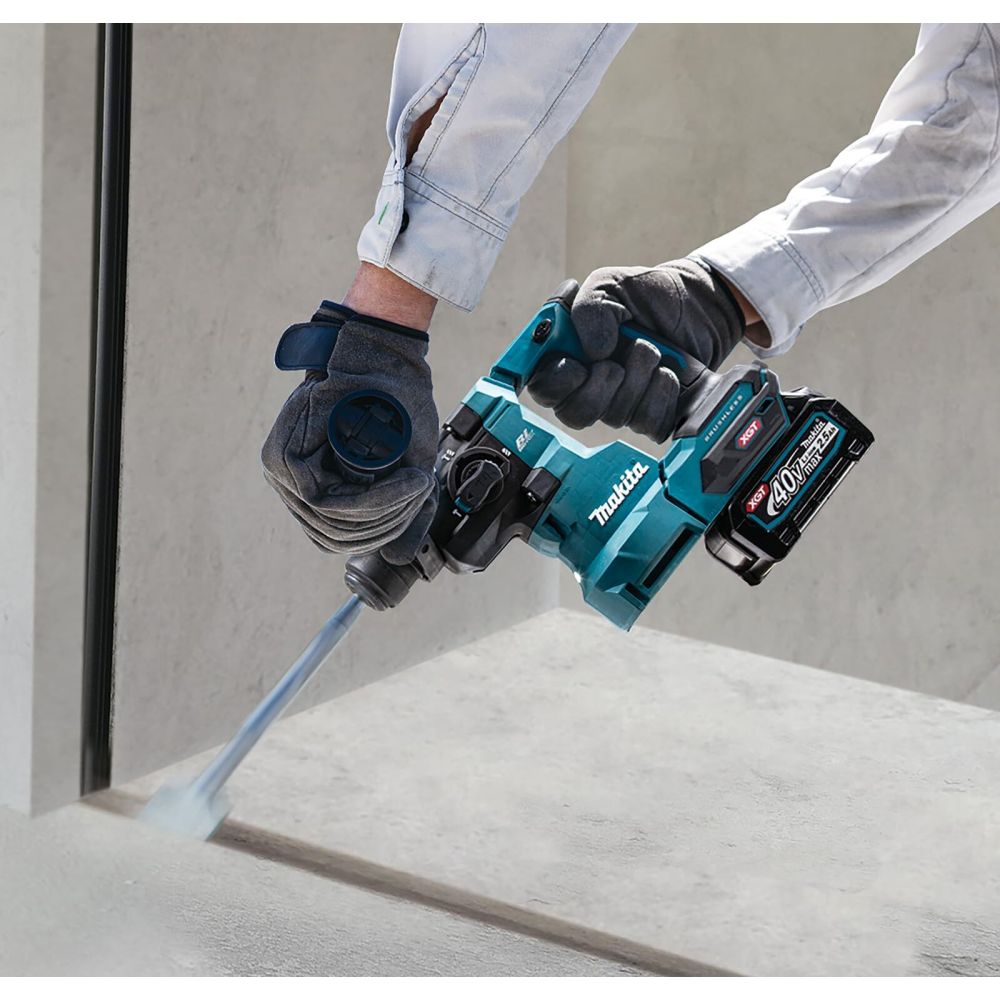 Аккумуляторный перфоратор Makita с системой пылеудаления DX16, 40 В, 2.1 Дж, 5000 уд/мин, с 2 АКБ 2.5 Ач и ЗУ, в кейсе (HR010GD201)