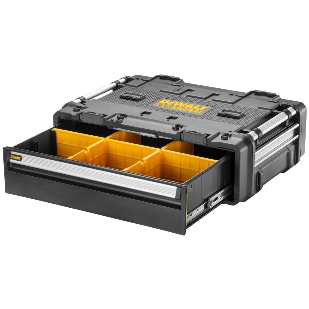 Модульная рабочая станция DEWALT TOUGHSYSTEM DXL DWST60510-1: 3 ящика для инструмента + рабочая поверхность, на колесной базе