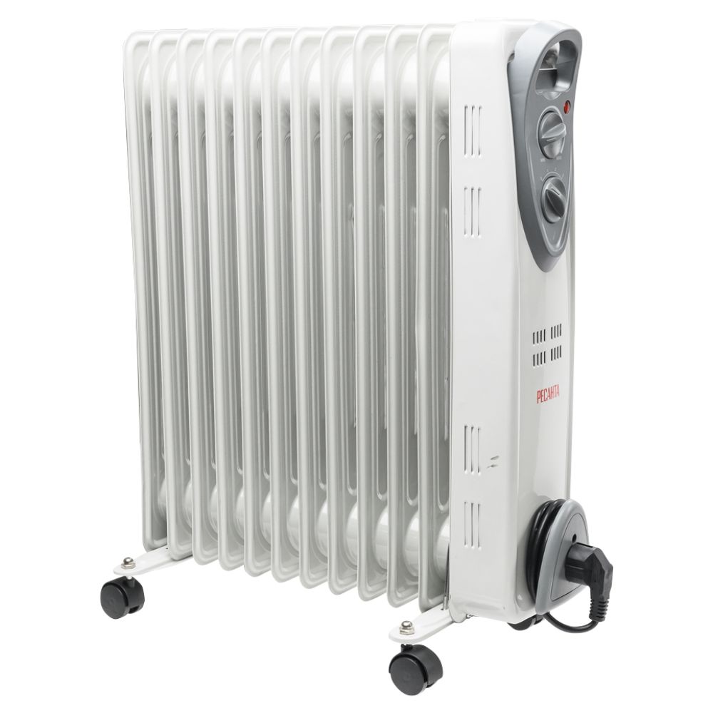 Радиатор масляный Ресанта ОМ-12Н, 2500 Вт, до 25 м², 67/3/9