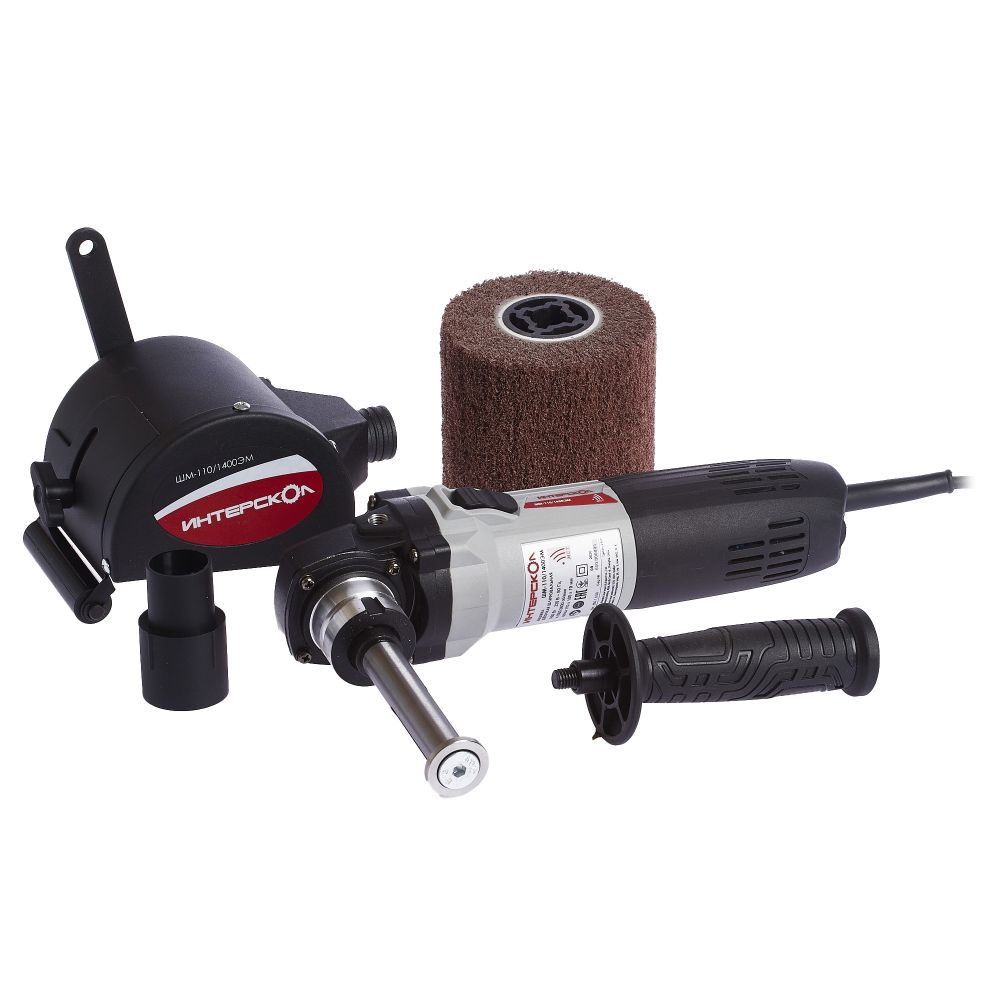 Угловая щеточношлифовальная машина ИНТЕРСКОЛ ШМ-110/1400ЭМ, 1400 Вт, 110 мм, 4000 об/мин (650.1.0.00)