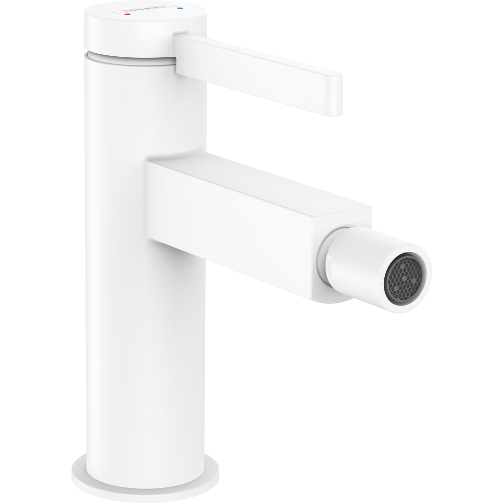 Смеситель для биде hansgrohe Finoris со сливным клапаном Push-Open 76200700, матовый белый