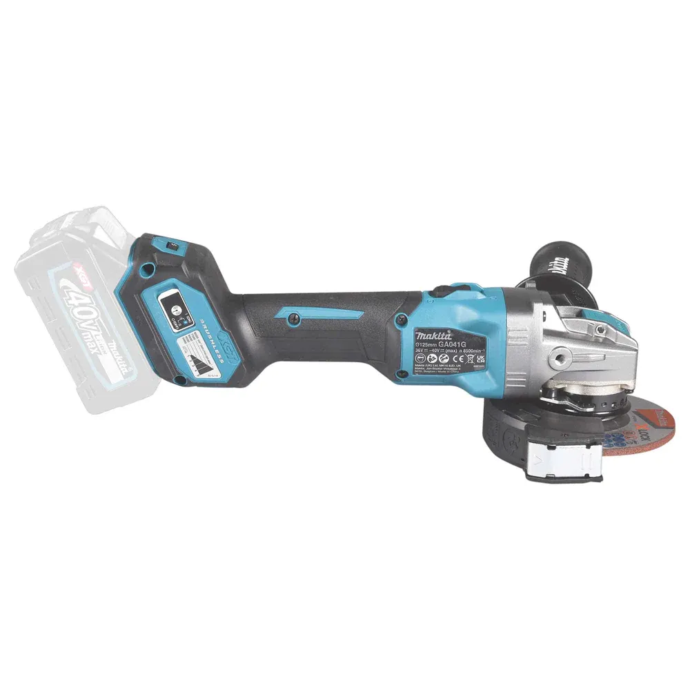 Аккумуляторная угловая шлифмашина Makita GA041GZ01, 40 В, 125 мм, 8500 об/мин, без АКБ и ЗУ, в кейсе