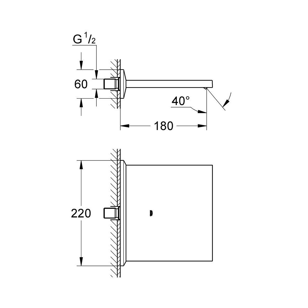 Излив для ванны и душа GROHE Allure Brilliant каскадный, темный графит глянец (13319A00)