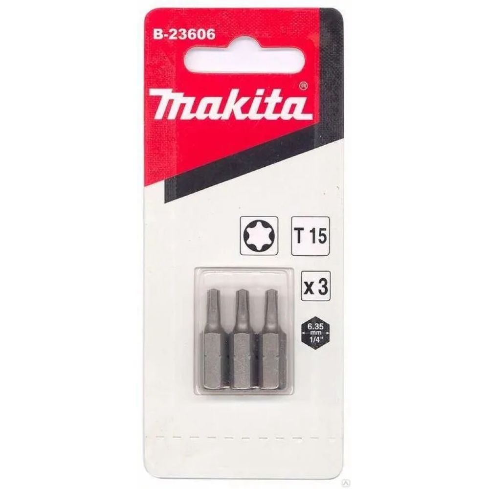 Бита Makita T15, 25 мм, хвостовик 1/4", 3 шт. (B-23606)