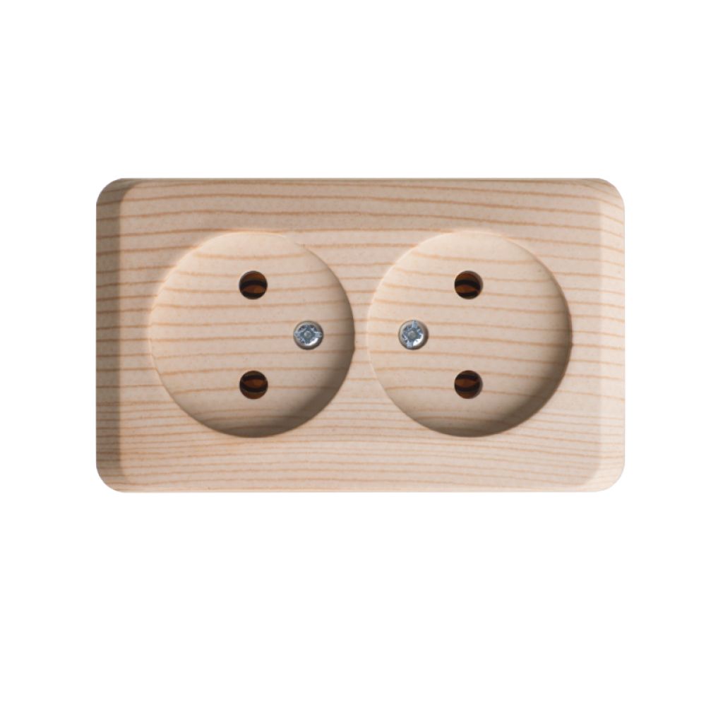 Розетка двойная без заземления 16А Systeme Electric (Schneider Electric) Etude, сосна PA16-005D