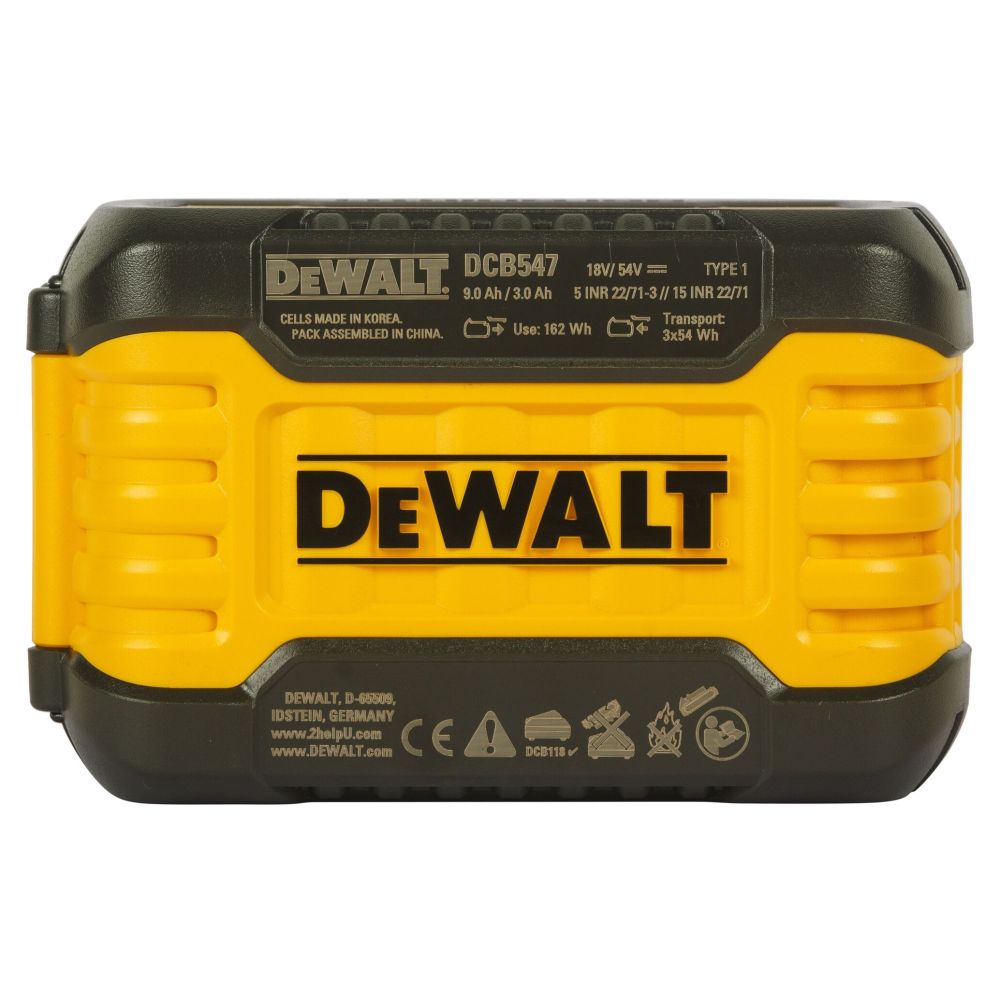 Аккумулятор DEWALT FLEXVOLT DCB547X2, Li-Ion, 18/54 В, 9/3 Ач, 2 шт. (DCB547X2-XJ)