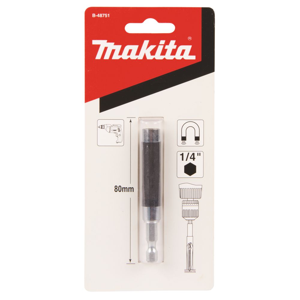 Держатель для бит Makita B-48751, магнитный, HEX 1/4", 80 мм