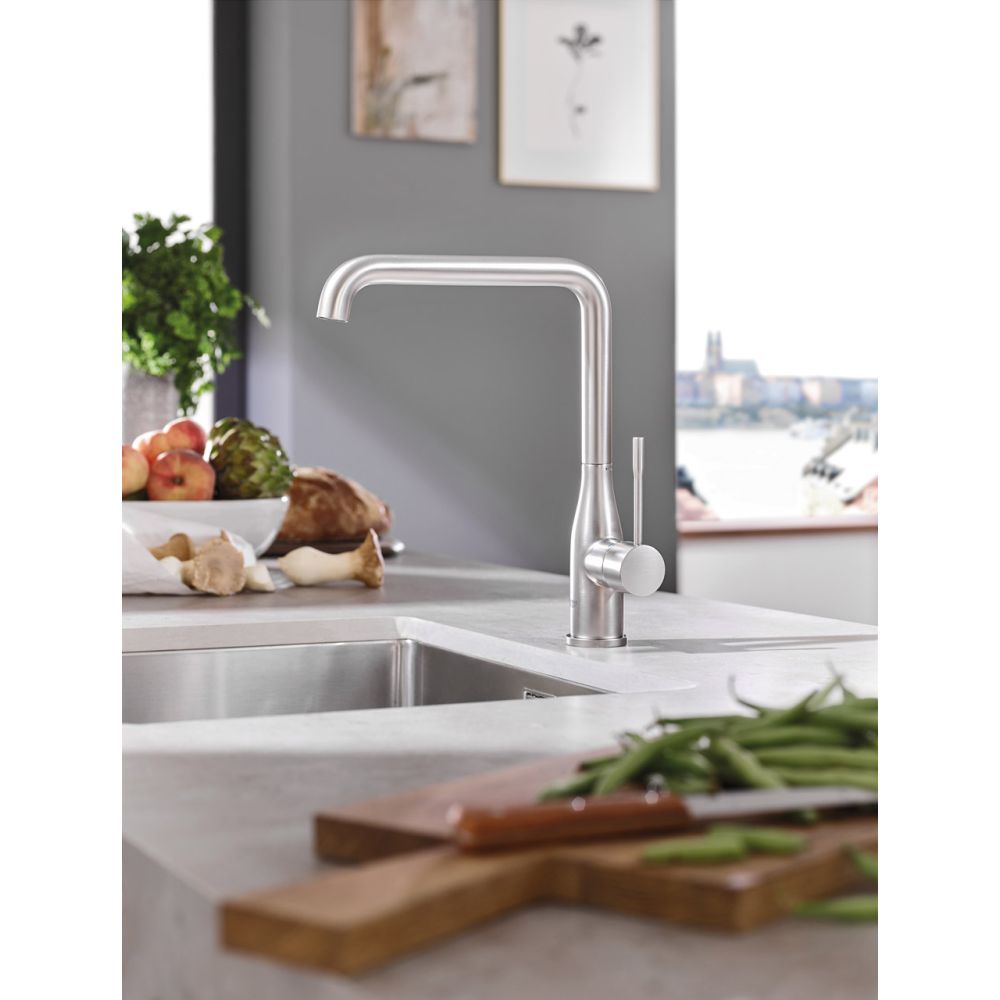 Смеситель для кухни GROHE Essence с поворотным изливом, суперсталь (30269DC0)