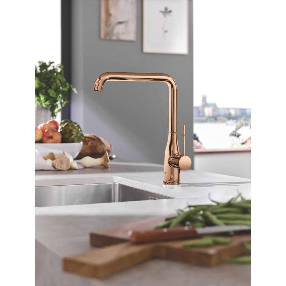 Смеситель для кухни GROHE Essence с поворотным изливом, теплый закат глянец (30269DA0)