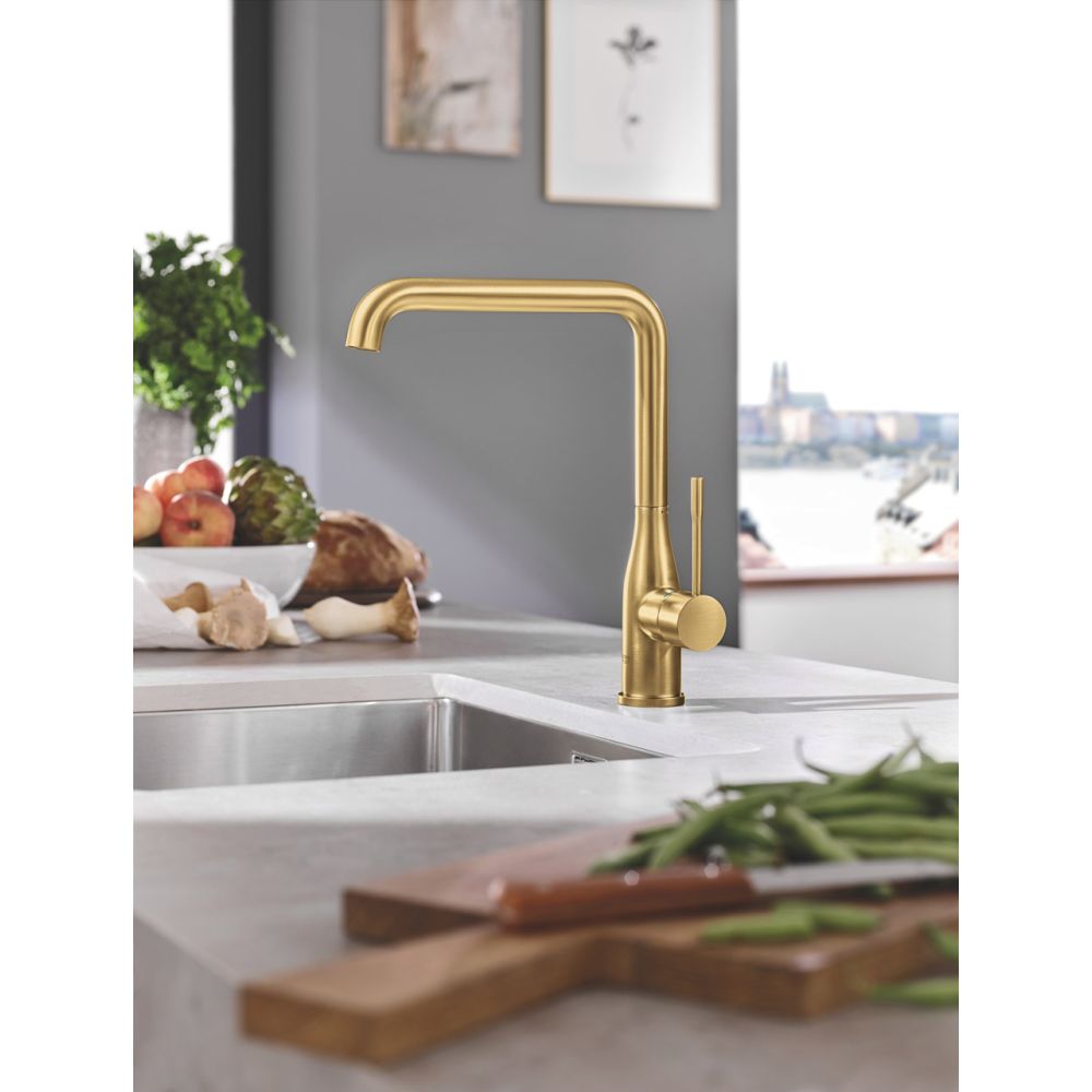 Смеситель для кухни GROHE Essence с поворотным изливом, холодный рассвет матовый (30269GN0)