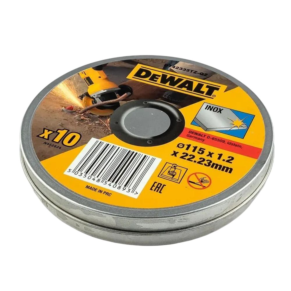 Диск отрезной DEWALT DT42335TZ, по металлу, 115х22.23х1.2 мм, 10 шт. (DT42335TZ-QZ)