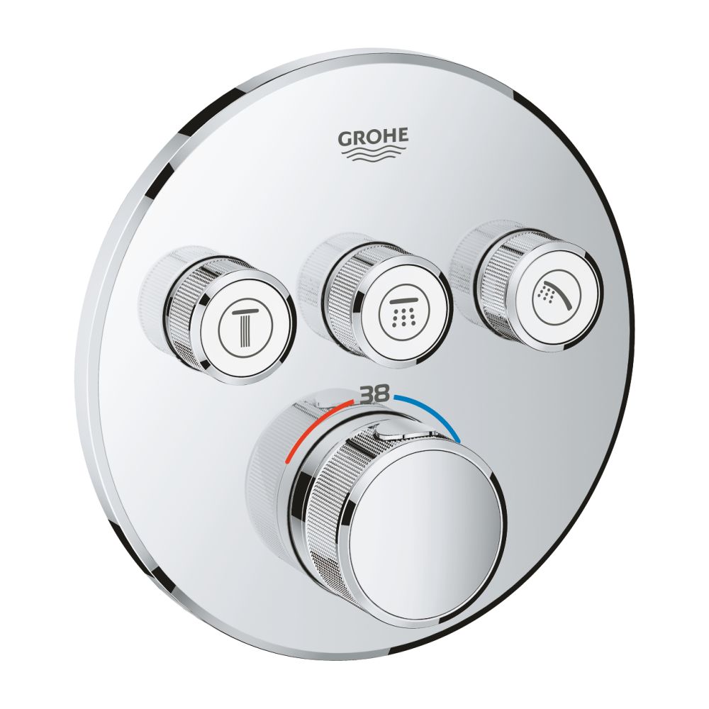 Внешняя часть термостата для ванны и душа GROHE Grohtherm SmartControl на 3 потребителя, хром (29121000)