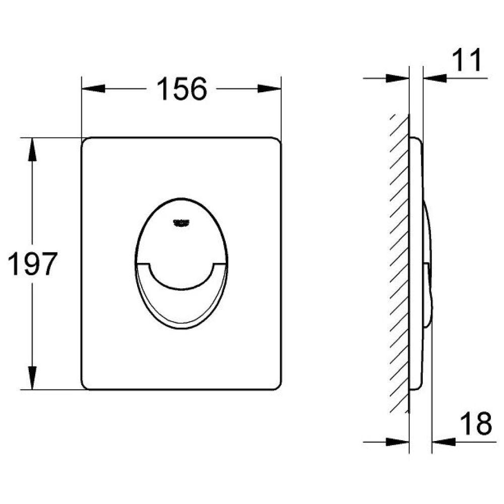 Панель смыва для унитаза GROHE Skate Air, 3 режима, фантомный черный (38505KF0)