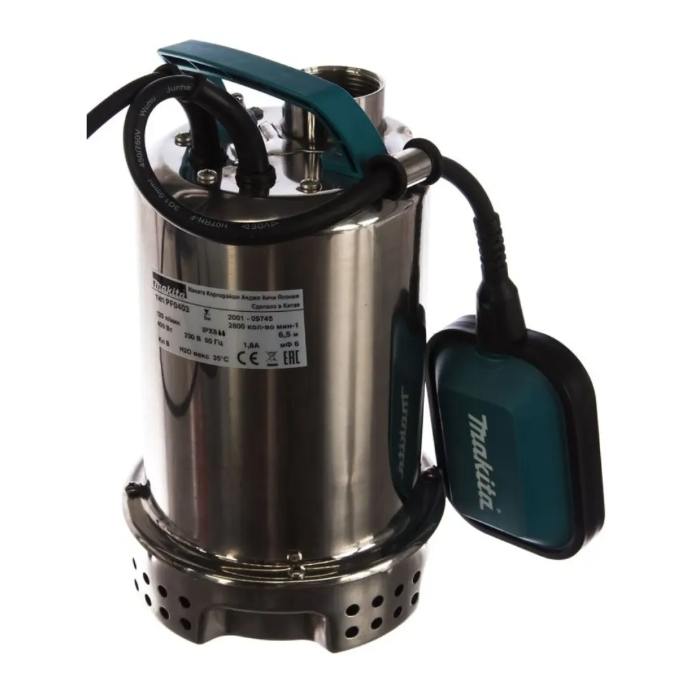 Дренажный насос Makita PF0403, 400 Вт, 0.6 бар, 120 л/мин