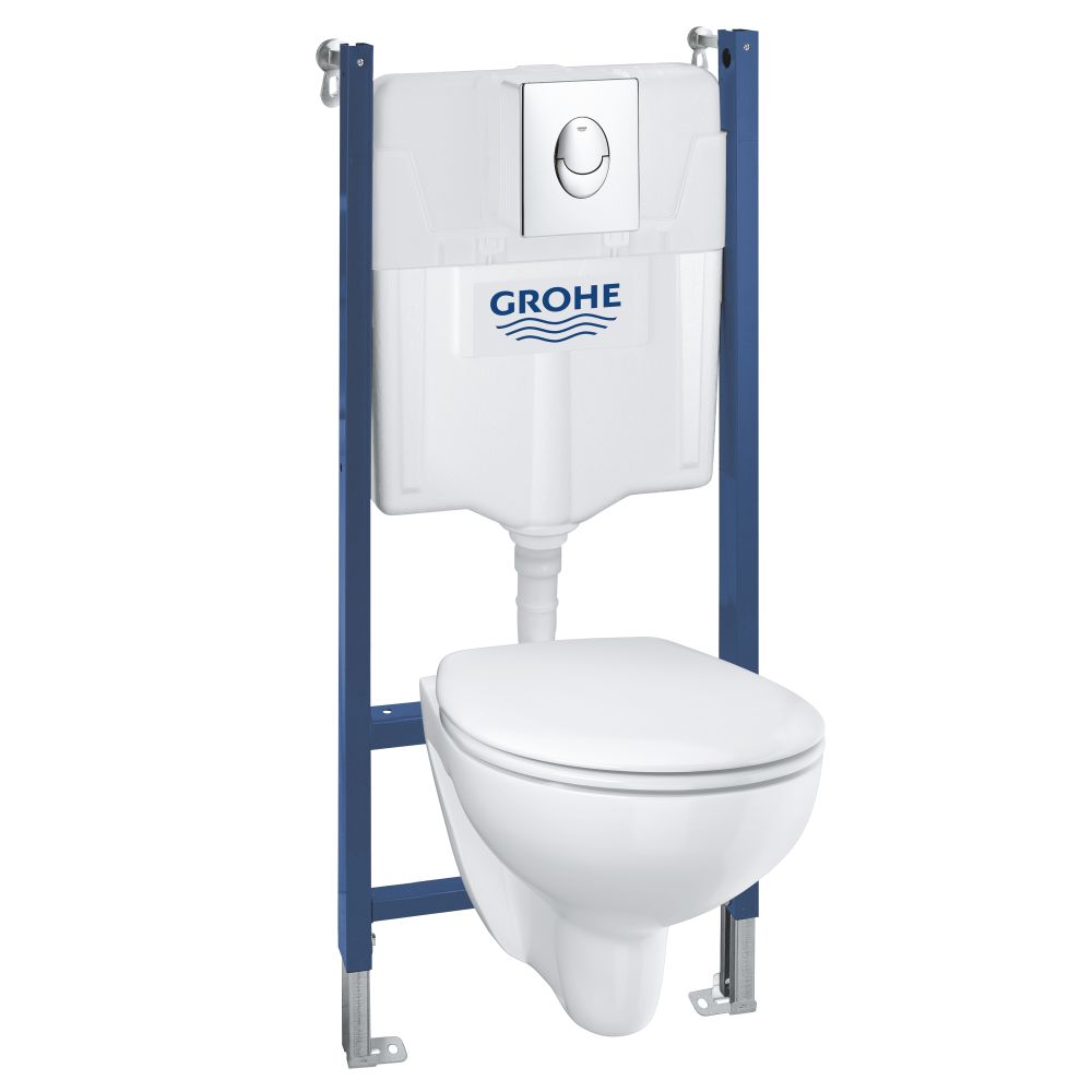 Готовый набор для туалета GROHE Bau Ceramic, инсталляция для подвесного унитаза GROHE Solido 5 в 1 (39419000)