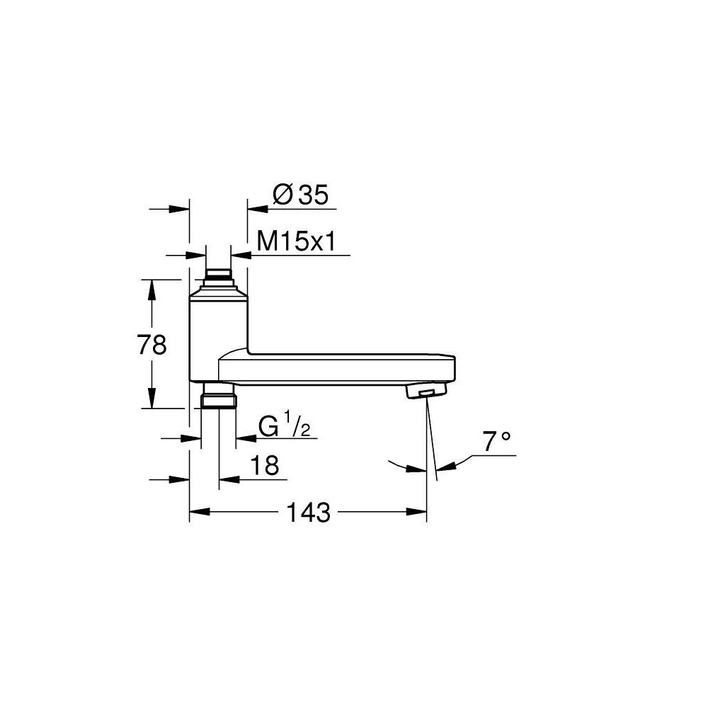 Поворотный излив GROHE со встроенным переключателем, матовый чёрный (1022132430)
