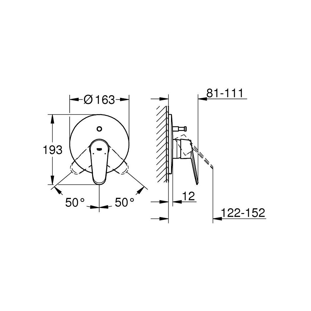 Внешняя часть смесителя для ванны GROHE Eurodisc Cosmopolitan, белая луна (19548LS2)