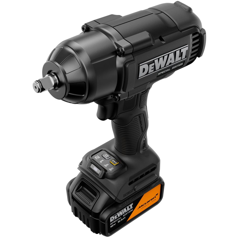 Аккумуляторный гайковерт DEWALT McLaren Limited Edition DCF99MP2T, 18 В, 1898 Нм, 2200 уд/мин, с 2 АКБ 5 Ач и ЗУ, в кейсе TSTAK