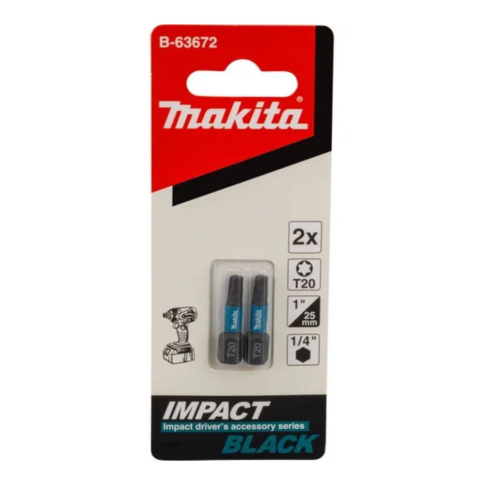 Бита Makita T20, 25 мм, хвостовик 1/4", 2 шт. (B-63672)