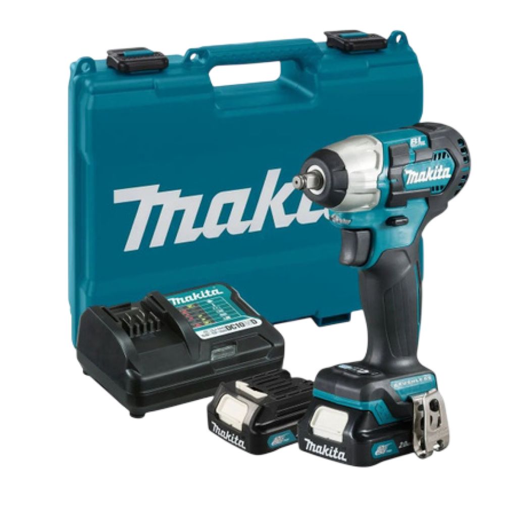 Аккумуляторный ударный гайковерт Makita TW140DWAE, 12 В, 140 Нм, 3200 уд/мин, с 2 АКБ 2 Ач и ЗУ, в кейсе