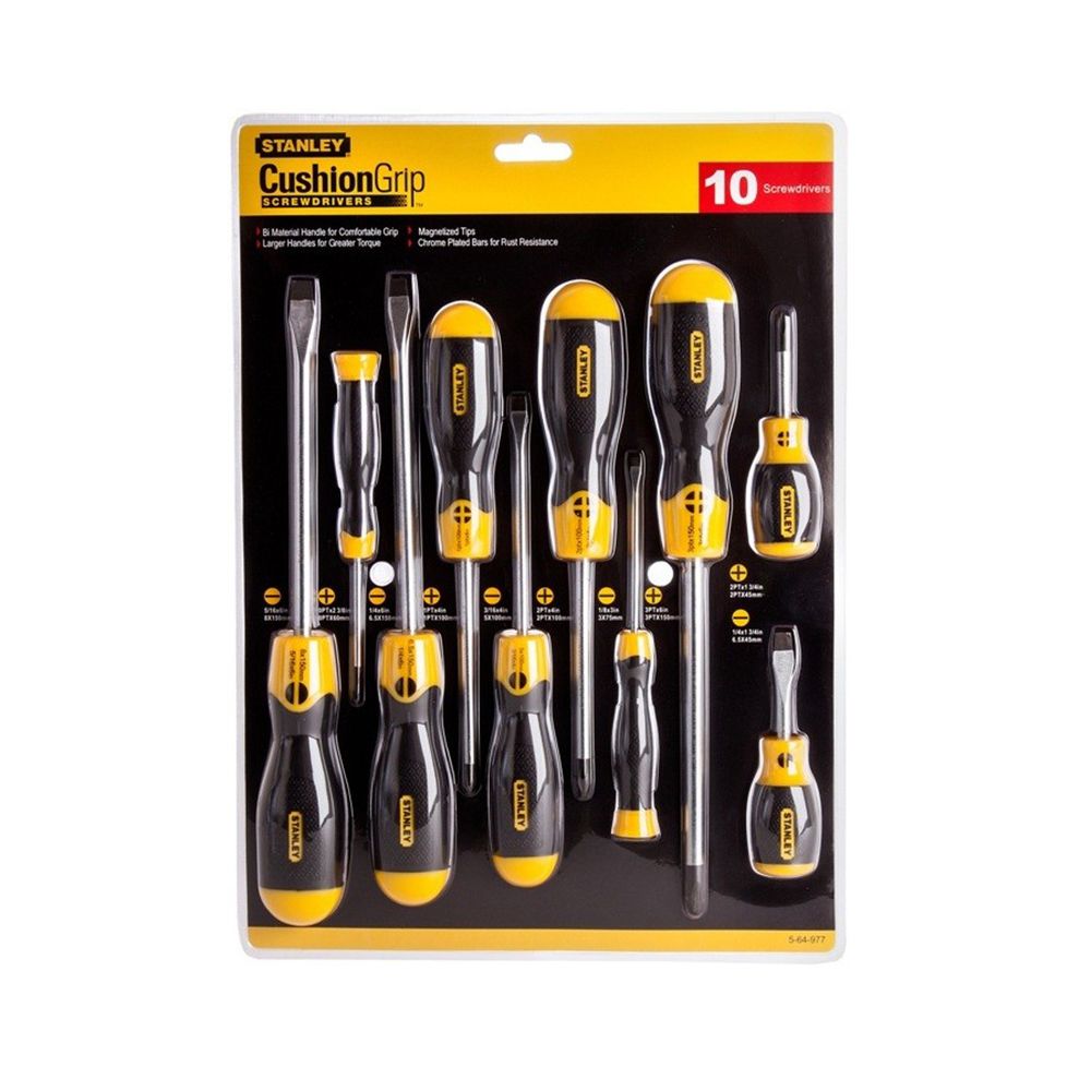 Набор из 10 отверток Cushion Grip STANLEY 5-64-977