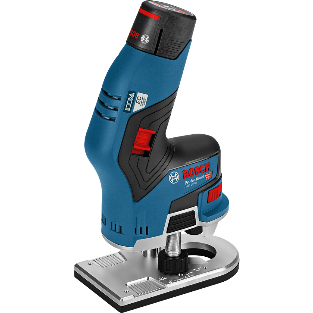 Аккумуляторный кромочный фрезер Bosch POF GKF 12V-8, 12 В, 13000 об/мин, c 2 АКБ 3 Ач из ЗУ, в кейсе, 06016B0000