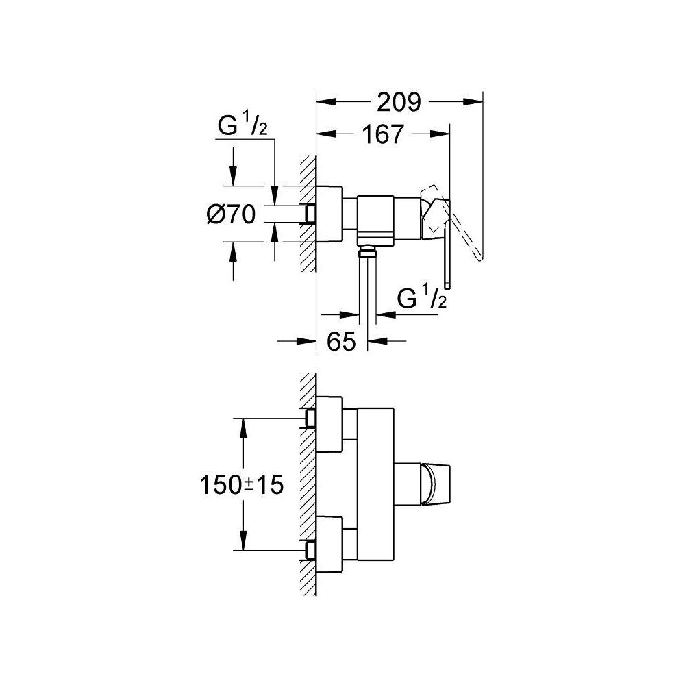 Смеситель для душа GROHE Quadra, хром (32637000)